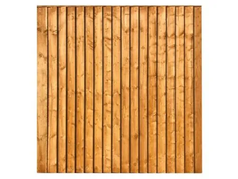 6' x 6' Feather Edge Close Board Fence Panel Golden Brown Treated
