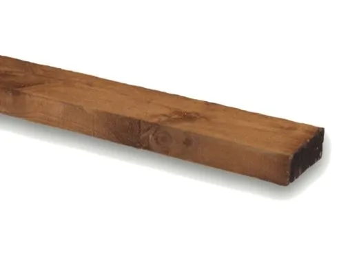 38 x 100 mm Fence Rail 2.7m - Dark Brown Treated