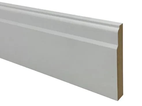 MDF Skirting Board Lambs Tongue 18x119mm White Primed