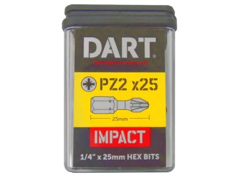 DART PZ2 Impact Screw Driver Bit - Pack of 25