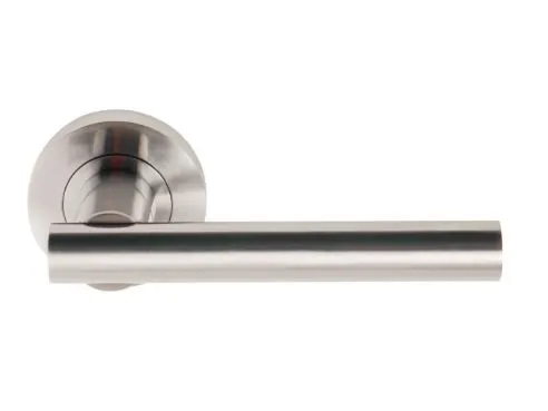 Dale Satin Chrome Sultan Lever on Round Rose (Screw Rose)