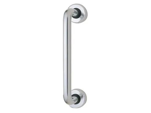 Dale Satin Anodised Aluminium (SAA) 305mm Round Bar Pull Handle on 19mm Diameter Rose