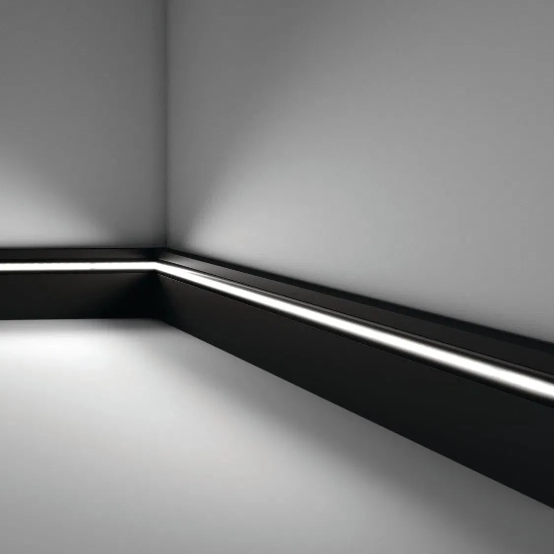 IL11 WALLSTYL® NMC 2m Black Skirting Boards for LED Lights