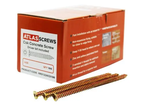152 x 7.5 mm Atlas Concrete Screw (Box 100)