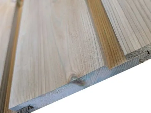Timber Matchboard Cladding 25 x 125 mm (19x120 fin) Planed Redwood HT8 Green Pressure Treated