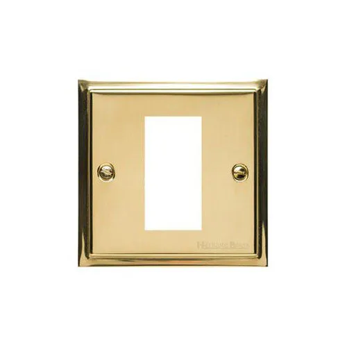 Elite Stepped Plate Range-Polished Brass-1 Module Euro Plate
