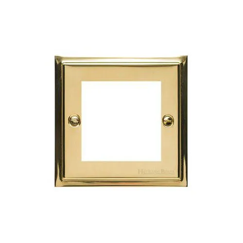 Elite Stepped Plate Range-Polished Brass-2 Module Euro Plate