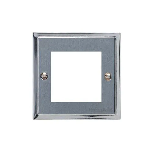 Elite Stepped Plate Range-Satin Chrome Dual Finish-2 Module Euro Plate