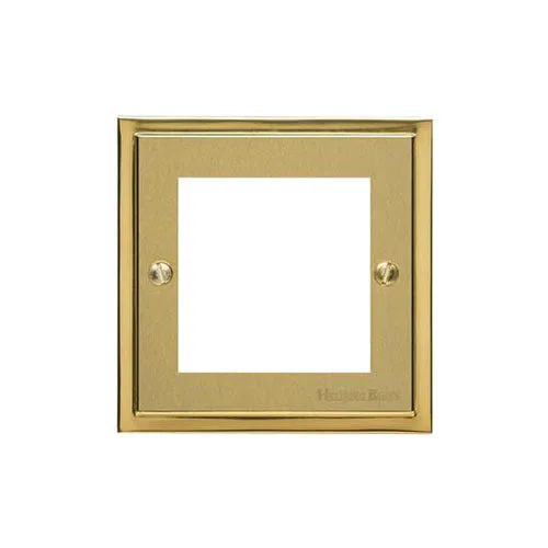 Elite Stepped Plate Range-Satin Brass Dual Finish-2 Module Euro Plate