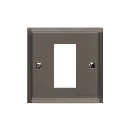 Elite Stepped Plate Range-Black Nickel-1 Module Euro Plate