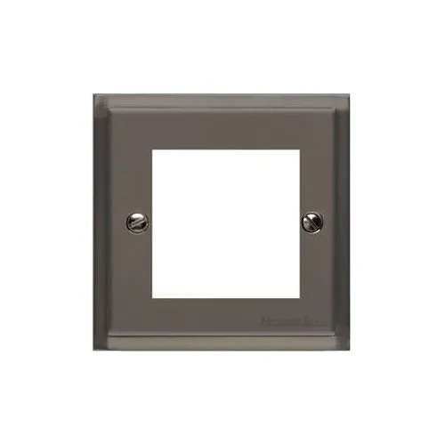 Elite Stepped Plate Range-Black Nickel-2 Module Euro Plate