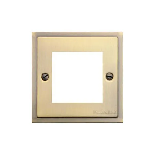 Elite Stepped Plate Range-Antique Brass-2 Module Euro Plate