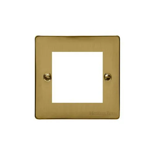 Elite Flat Plate Range-Satin Brass-2 Module Euro Plate