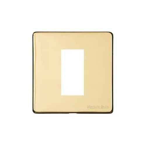 Vintage Range-Polished Brass-1 Module Euro Plate