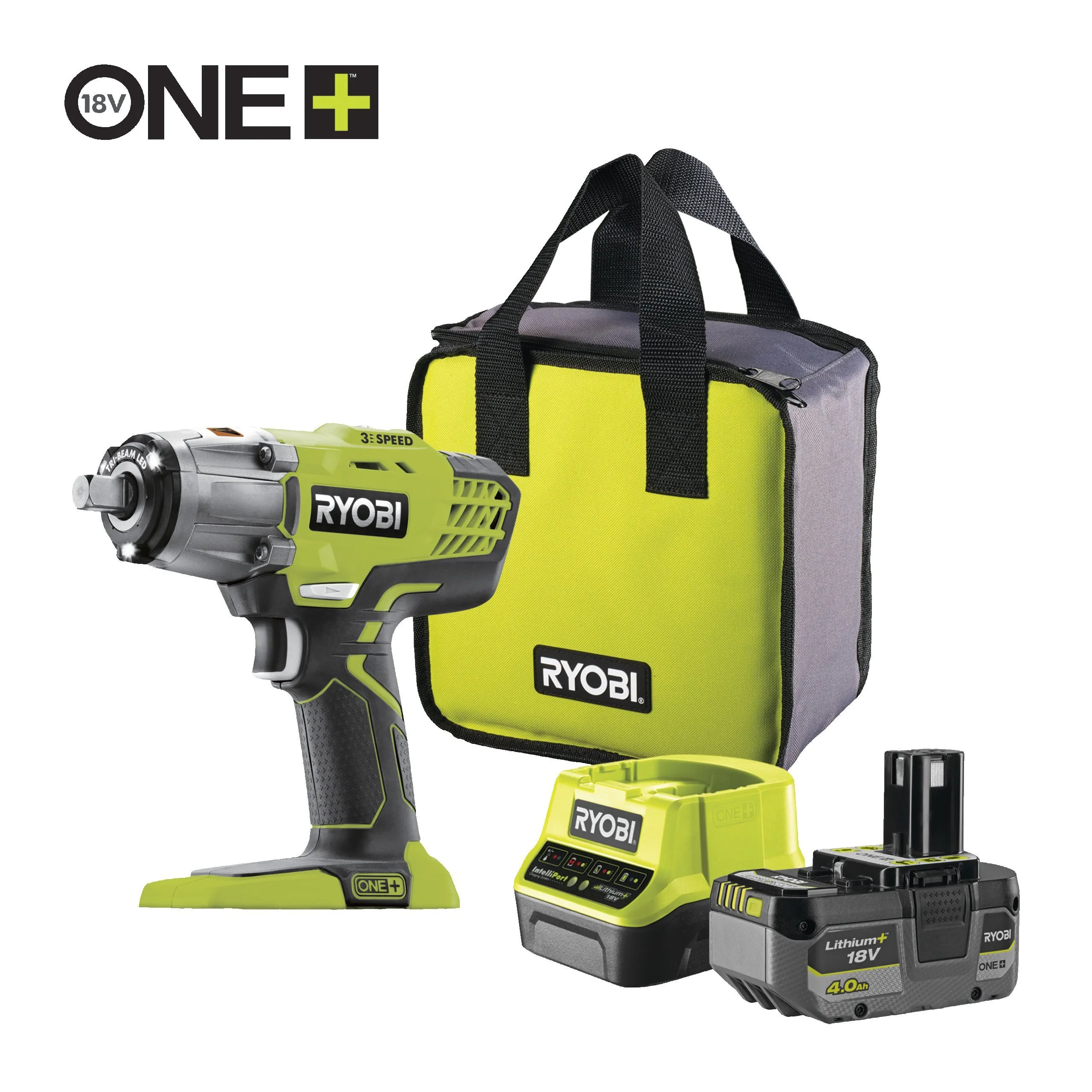 18V ONE+™ Cordless 3-Speed Impact Wrench Starter Kit (1 x 4.0Ah)