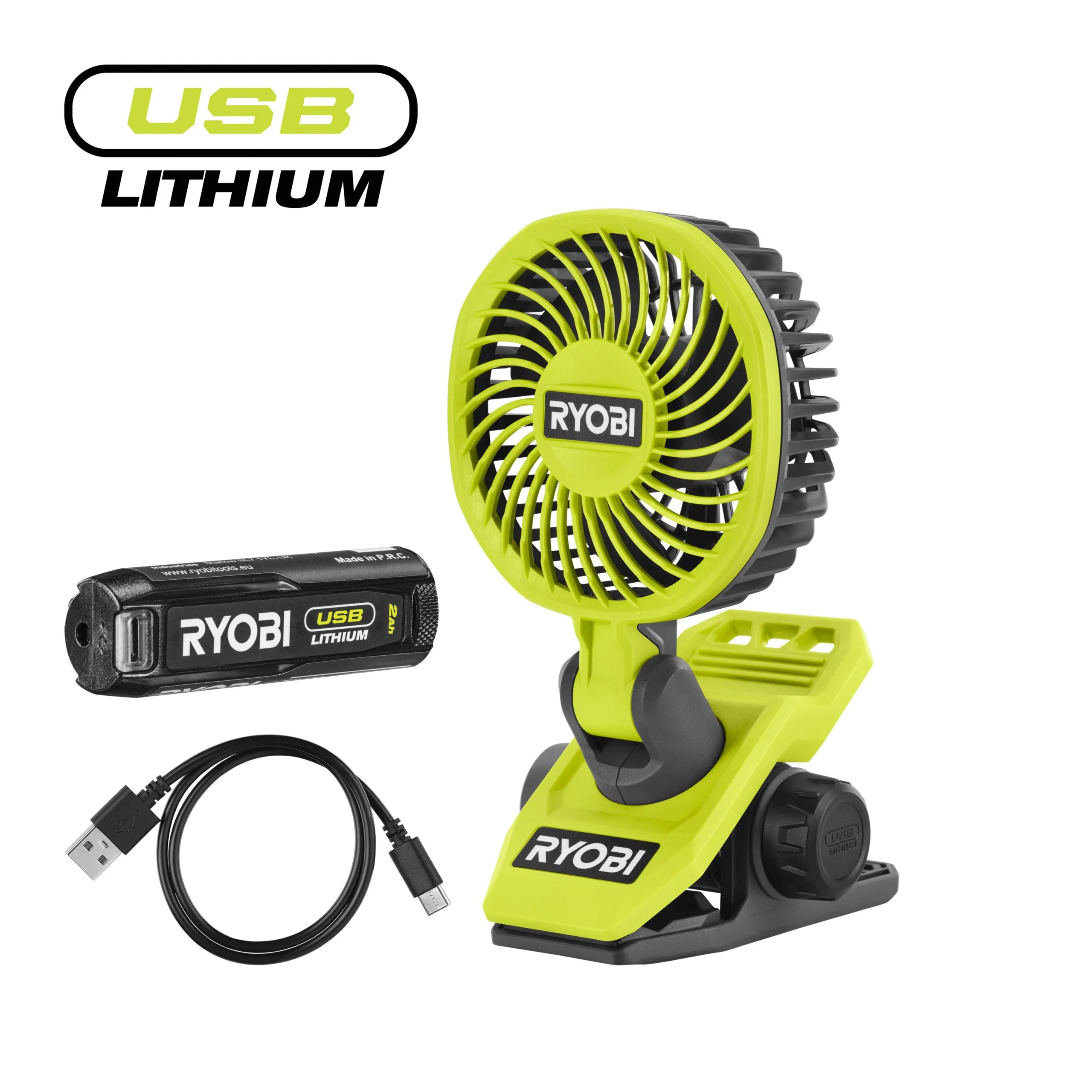 4V USB Lithium™ Cordless Clamp Fan (1 X 4V 2.0Ah)