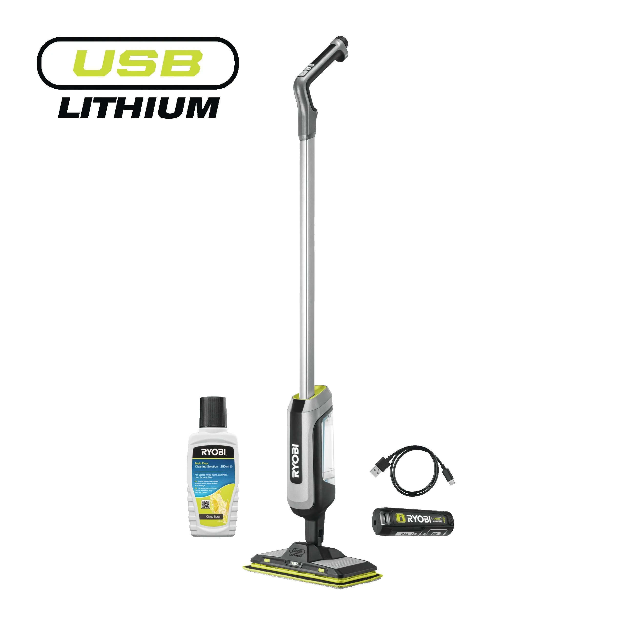 4V USB Lithium™ Cordless Powered Spray Mop Starter Kit (1 x 2.0Ah)