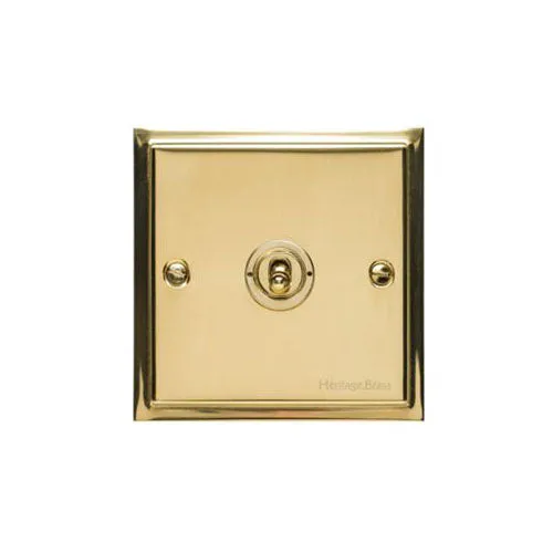 Elite Stepped Plate Range-Polished Brass-1 Gang Toggle Switch