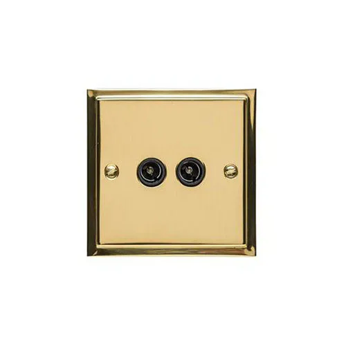 Elite Stepped Plate Range-Polished Brass-TV/FM Diplexed Socket