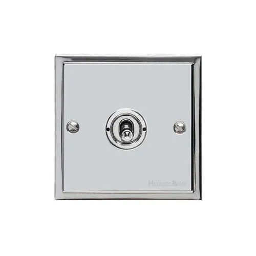 Elite Stepped Plate Range-Polished Chrome-1 Gang Toggle Switch