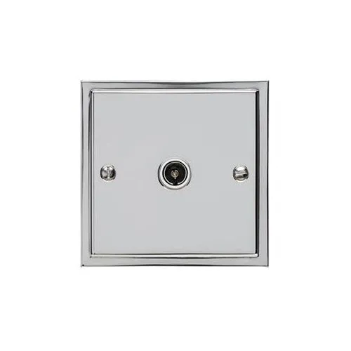 Elite Stepped Plate Range-Polished Chrome-1 Gang Non-Isolated TV Coaxial Socket