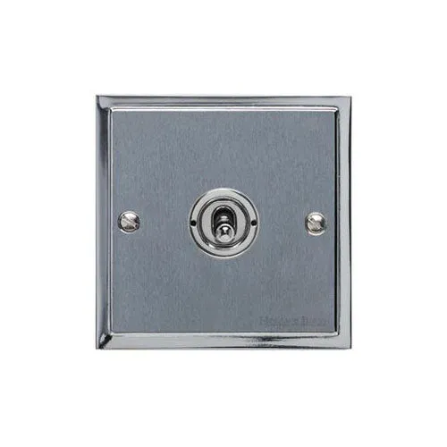 Elite Stepped Plate Range-Satin Chrome Dual Finish-1 Gang Toggle Switch