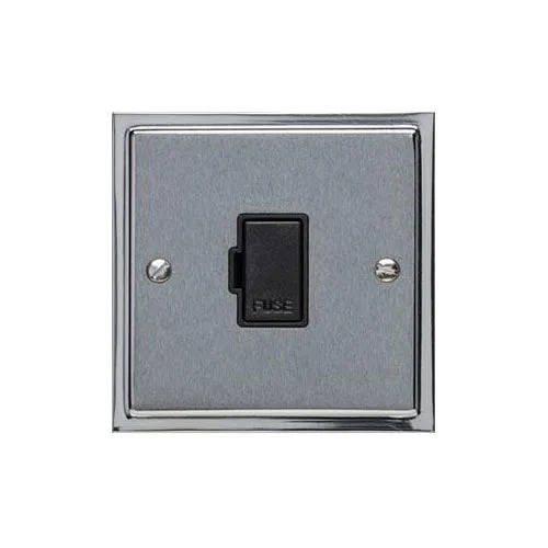 Elite Stepped Plate Range-Satin Chrome Dual Finish-Unswitched Spur (13 Amp)