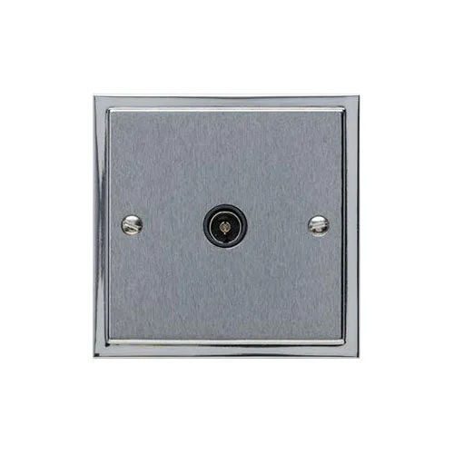 Elite Stepped Plate Range-Satin Chrome Dual Finish-1 Gang Isolated TV Coaxial Socket