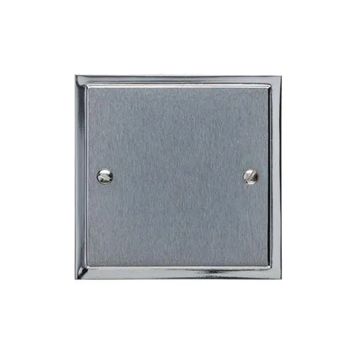 Elite Stepped Plate Range-Satin Chrome Dual Finish-Single Blank Plate