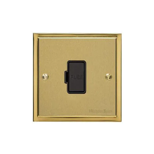 Elite Stepped Plate Range-Satin Brass Dual Finish-Unswitched Spur (13 Amp)