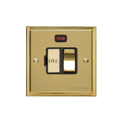 Elite Stepped Plate Range-Satin Brass Dual Finish-Switched Spur with Neon (13 Amp)
