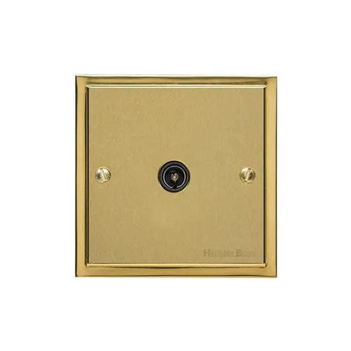 Elite Stepped Plate Range-Satin Brass Dual Finish-1 Gang Non-Isolated TV Coaxial Socket