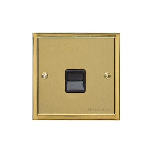 Elite Stepped Plate Range-Satin Brass Dual Finish-1 Gang Secondary Line Socket