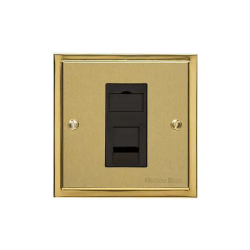Elite Stepped Plate Range-Satin Brass Dual Finish-1 Gang RJ45