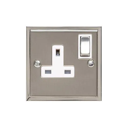 Elite Stepped Plate Range-Satin Nickel Dual Finish -Single Socket (13 Amp)