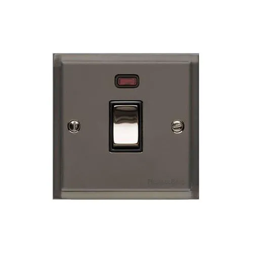 Elite Stepped Plate Range-Black Nickel-20A DP SWITCH with Neon