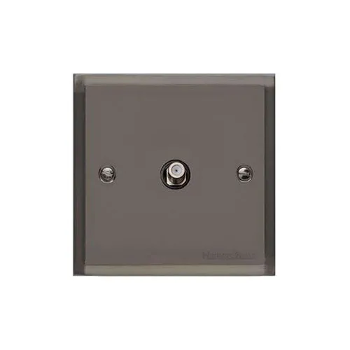 Elite Stepped Plate Range-Black Nickel-1 Gang Satellite Socket