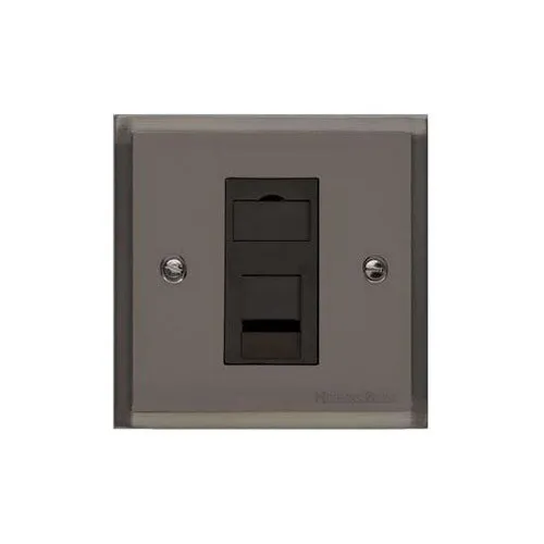 Elite Stepped Plate Range-Black Nickel-1 Gang RJ11