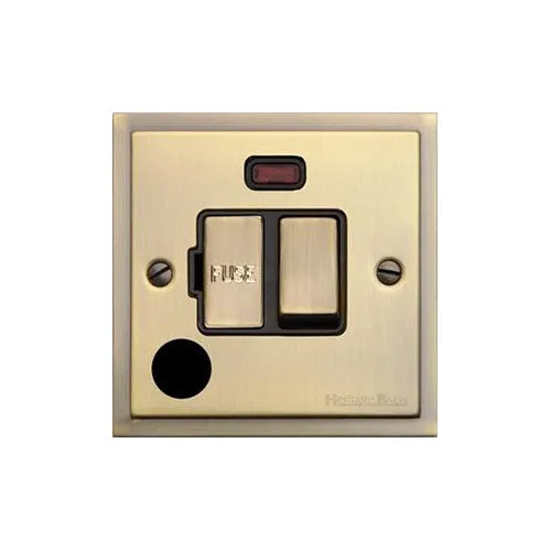 Elite Stepped Plate Range-Antique Brass-Switched Spur with Neon + Cord (13 Amp)