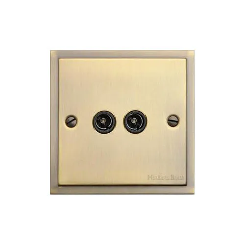Elite Stepped Plate Range-Antique Brass-TV/FM Diplexed Socket