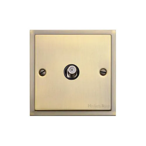 Elite Stepped Plate Range-Antique Brass-1 Gang Satellite Socket