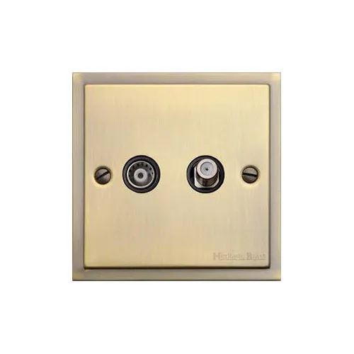 Elite Stepped Plate Range-Antique Brass-TV/Satellite Socket