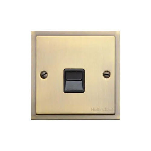Elite Stepped Plate Range-Antique Brass-1 Gang Master Line Socket