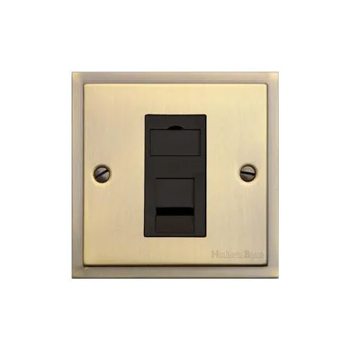 Elite Stepped Plate Range-Antique Brass-1 Gang RJ45