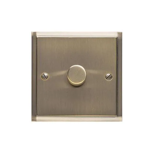 Elite Stepped Plate Range-Antique Brass-1 Gang Dimmer (250 watts)
