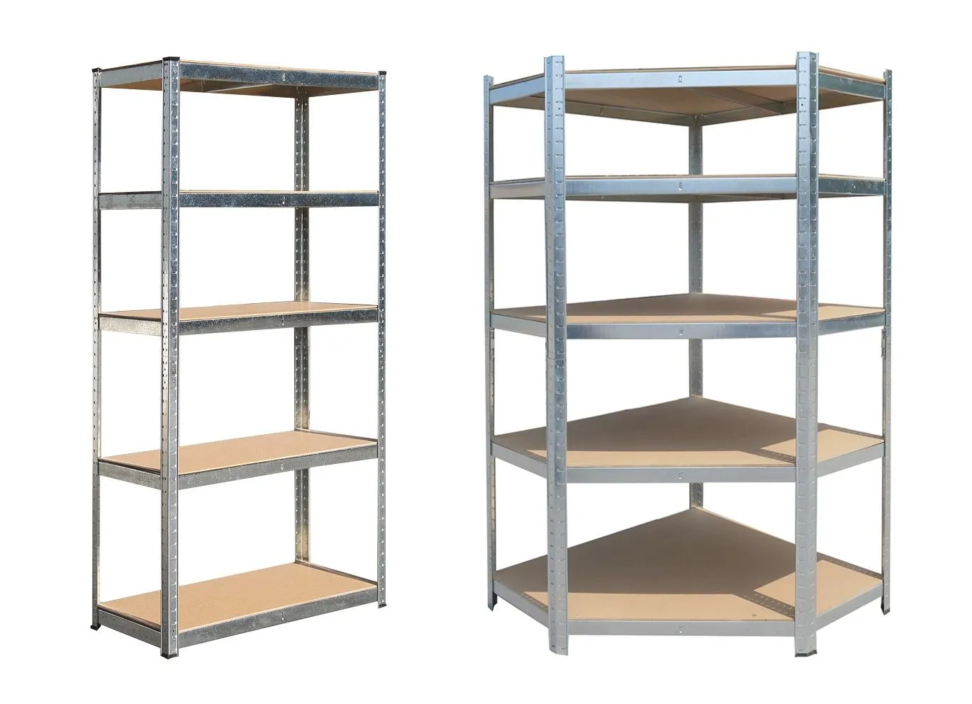 HILKA Two Set 175kg 5 Tier Boltless Corner Shelving Unit