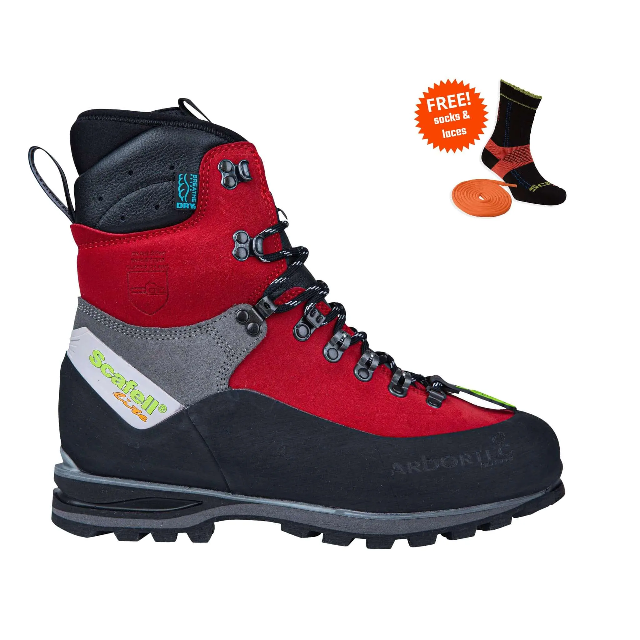 Arbortec Scafell Lite Red Chainsaw Boots | FREE UK Delivery