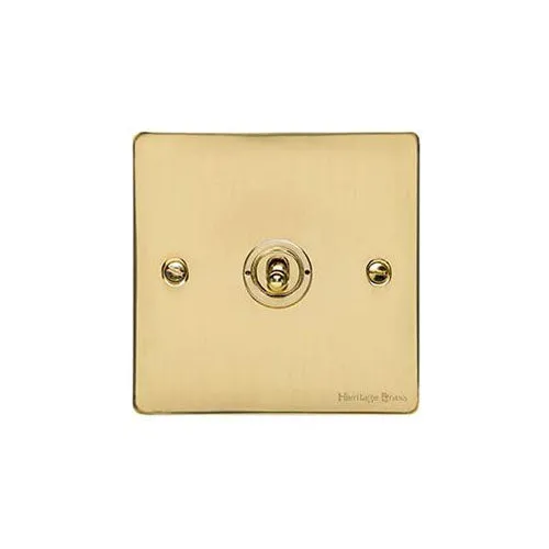 Elite Flat Plate Range-Polished Brass-1 Gang Intermediate Toggle Switch