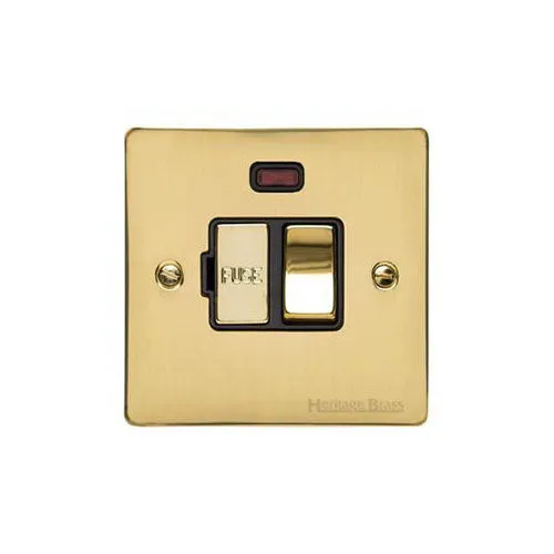 Elite Flat Plate Range-Polished Brass-Switched Spur with Neon (13 Amp)