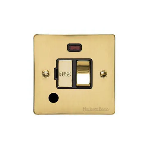 Elite Flat Plate Range-Polished Brass-Switched Spur with Neon + Cord (13 Amp)
